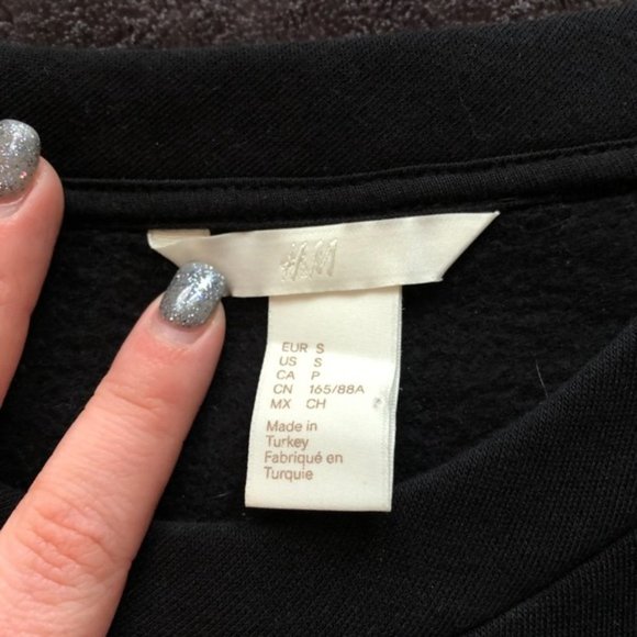 H&M Black Sweatshirt Tulle Puff Balloon Long Sleeves Alexander McQueen Mycelium - Picture 7 of 7